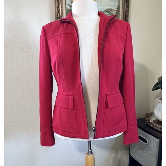 Style& Co. Jackets & Blazers - Style& Co. Women's Petite Red Long Sleeve Full Zip Jacket Blazer Size 4P